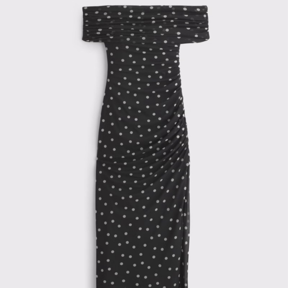 NWT Abercrombie Black & White Polka Dot Dress - Picture 4 of 4